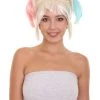 HPO Women's Multi Color Straight Short Pigtail Wig | Premium Breathable Capless Cap