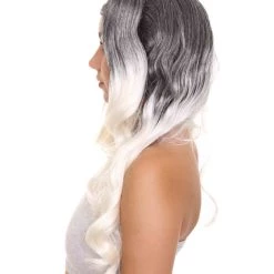 HPO Men's Dolly Womens Wig | Black/White Two-Toned Wig | Premium Breathable Capless Cap 13 HPO Men's Dolly Womens Wig | Black/White Two-Toned Wig | Premium Breathable Capless Cap