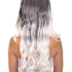 HPO Men's Dolly Womens Wig | Black/White Two-Toned Wig | Premium Breathable Capless Cap 14 HPO Men's Dolly Womens Wig | Black/White Two-Toned Wig | Premium Breathable Capless Cap