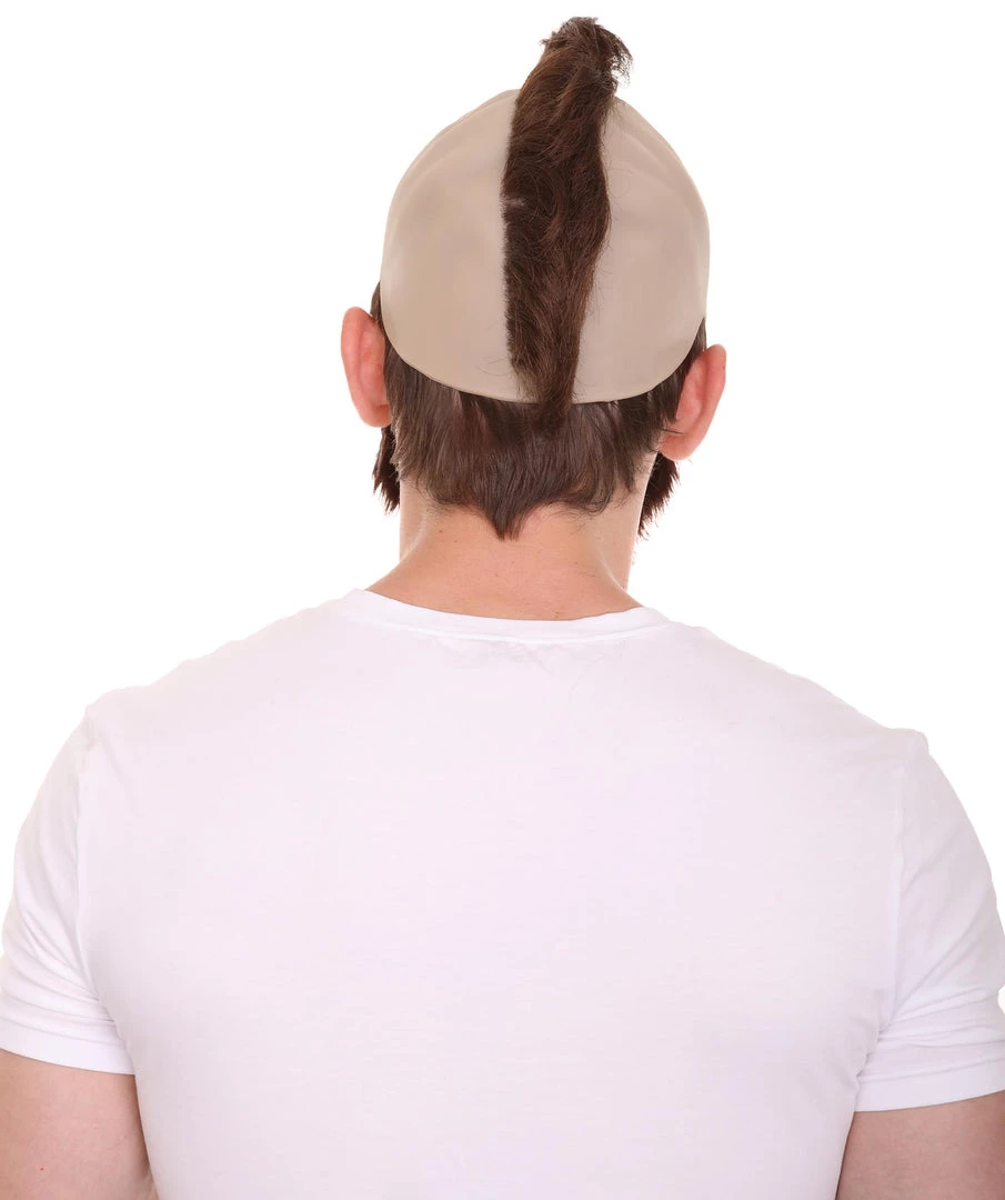 HPO Fighter Game Wig | Mens Short Length Brown Straight Mohawk And Beard Cosplay Wig Men's 5 HPO Fighter Game Wig | Mens Short Length Brown Straight Mohawk And Beard Cosplay Wig Men's