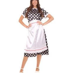 HPO Adult Women's Polka Dot Costume | Black Halloween Cosplay Costume