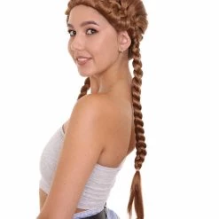 HPO Men's Long Braided Womens Wig | Brown Wig | Premium Breathable Capless Cap