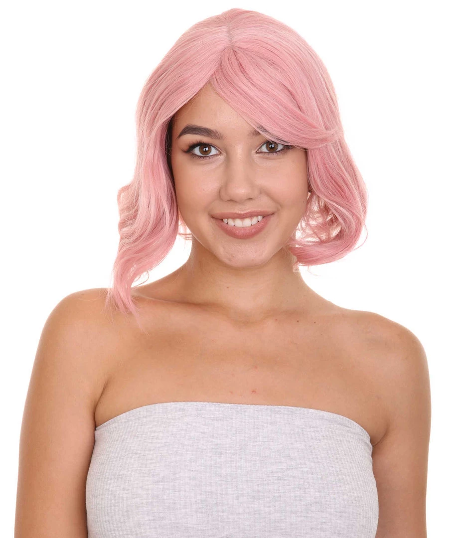 HPO Women's Adults Women Short Length Wavy Wigs | Multicolor Options Cosplay Wigs | Premium Breathable Capless Cap 1 HPO Women's Adults Women Short Length Wavy Wigs | Multicolor Options Cosplay Wigs | Premium Breathable Capless Cap