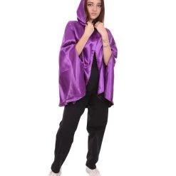 HPO Adult Women's Reversible Hooded Short Cape Costume | Multiple Color Option Halloween Costume