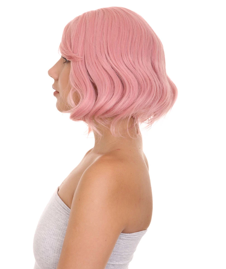 HPO Women's Adults Women Short Length Wavy Wigs | Multicolor Options Cosplay Wigs | Premium Breathable Capless Cap 3 HPO Women's Adults Women Short Length Wavy Wigs | Multicolor Options Cosplay Wigs | Premium Breathable Capless Cap