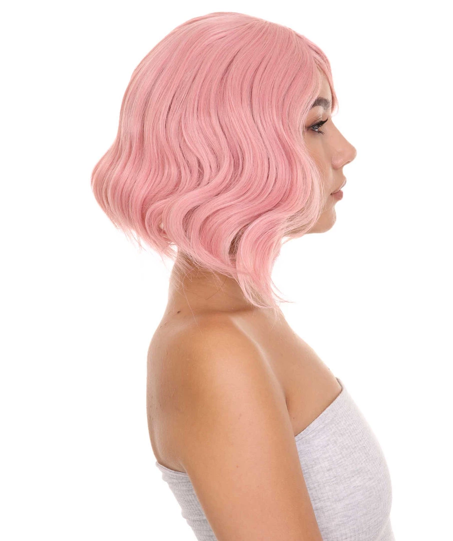 HPO Women's Adults Women Short Length Wavy Wigs | Multicolor Options Cosplay Wigs | Premium Breathable Capless Cap 5 HPO Women's Adults Women Short Length Wavy Wigs | Multicolor Options Cosplay Wigs | Premium Breathable Capless Cap