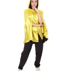 HPO Adult Women's Reversible Hooded Short Cape Costume | Multiple Color Option Halloween Costume