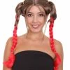 HPO Men's Briaded Womens Wig | Brown Red Cosplay Halloween Wig | Premium Breathable Capless Cap
