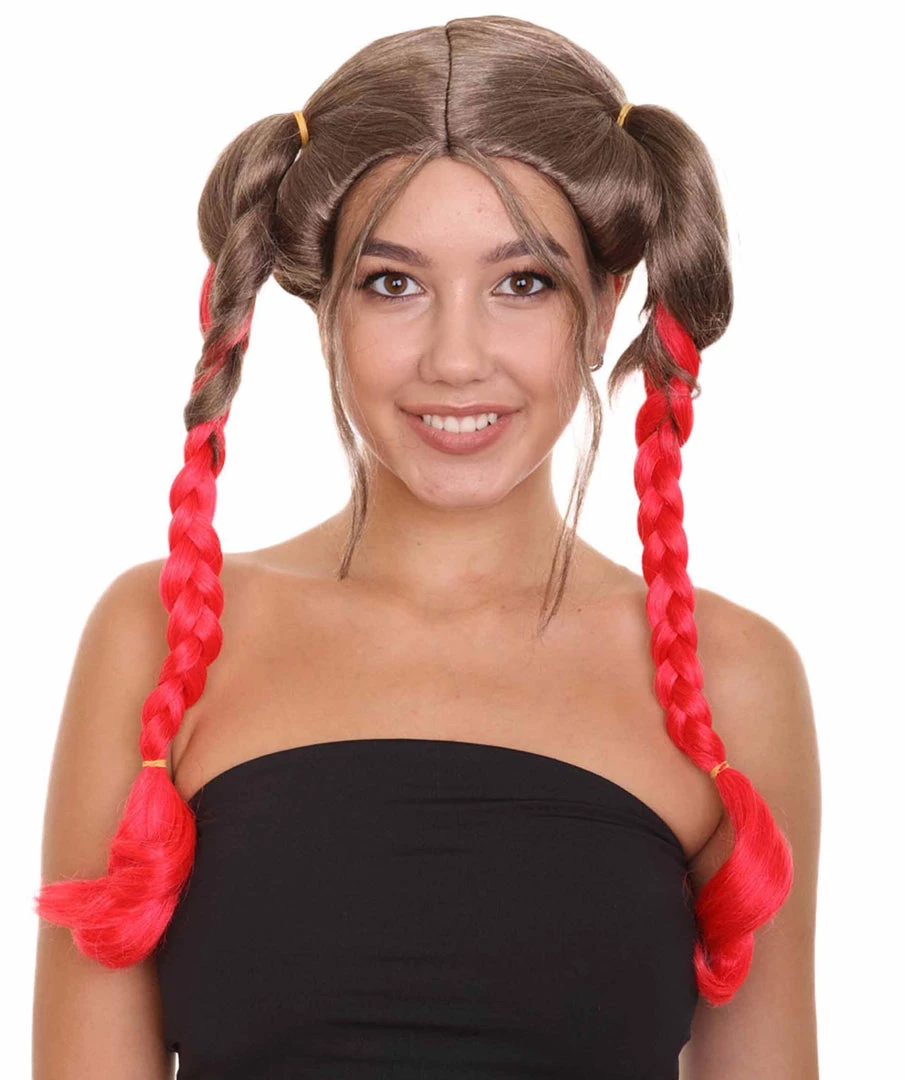 HPO Men's Briaded Womens Wig | Brown Red Cosplay Halloween Wig | Premium Breathable Capless Cap 1 HPO Men's Briaded Womens Wig | Brown Red Cosplay Halloween Wig | Premium Breathable Capless Cap