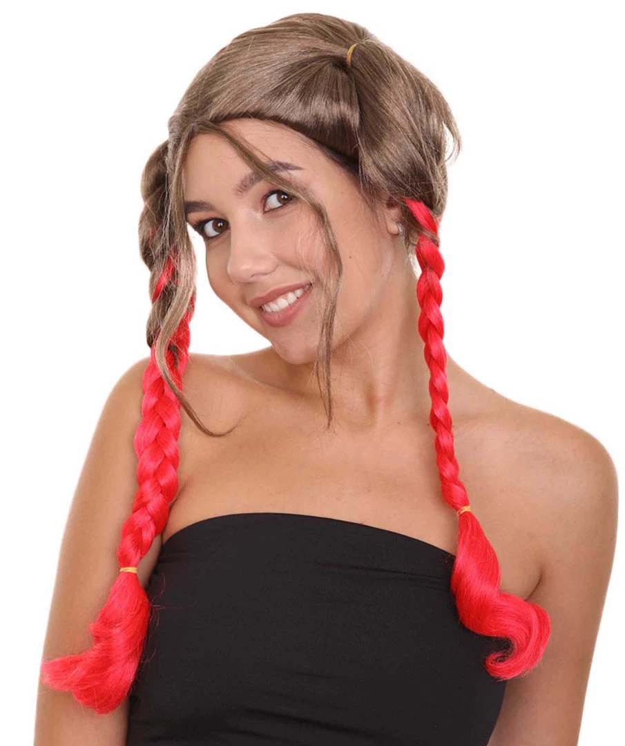 HPO Men's Briaded Womens Wig | Brown Red Cosplay Halloween Wig | Premium Breathable Capless Cap 2 HPO Men's Briaded Womens Wig | Brown Red Cosplay Halloween Wig | Premium Breathable Capless Cap