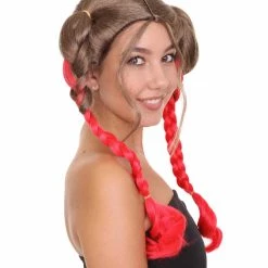 HPO Men's Briaded Womens Wig | Brown Red Cosplay Halloween Wig | Premium Breathable Capless Cap 14 HPO Men's Briaded Womens Wig | Brown Red Cosplay Halloween Wig | Premium Breathable Capless Cap