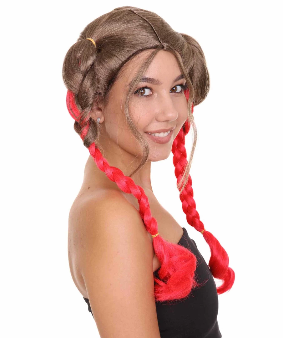 HPO Men's Briaded Womens Wig | Brown Red Cosplay Halloween Wig | Premium Breathable Capless Cap 6 HPO Men's Briaded Womens Wig | Brown Red Cosplay Halloween Wig | Premium Breathable Capless Cap