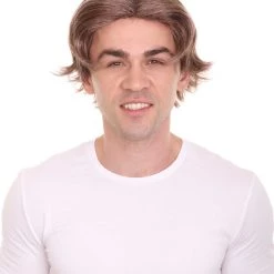 HPO Men's Stars Movie Mens Brown Wig | TV/Movie Wigs | Premium Breathable Capless Cap