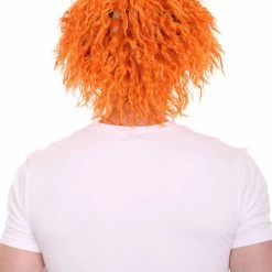 HPO Men Curly Short Orange Wig | Premium Breathable Capless Cap Men's 12 HPO Men Curly Short Orange Wig | Premium Breathable Capless Cap Men's