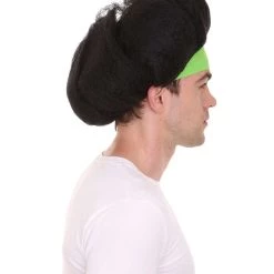 HPO Hot Dog Men's Wig | Black TV/Movie Wigs | Premium Breathable Capless Cap 13 HPO Hot Dog Men's Wig | Black TV/Movie Wigs | Premium Breathable Capless Cap