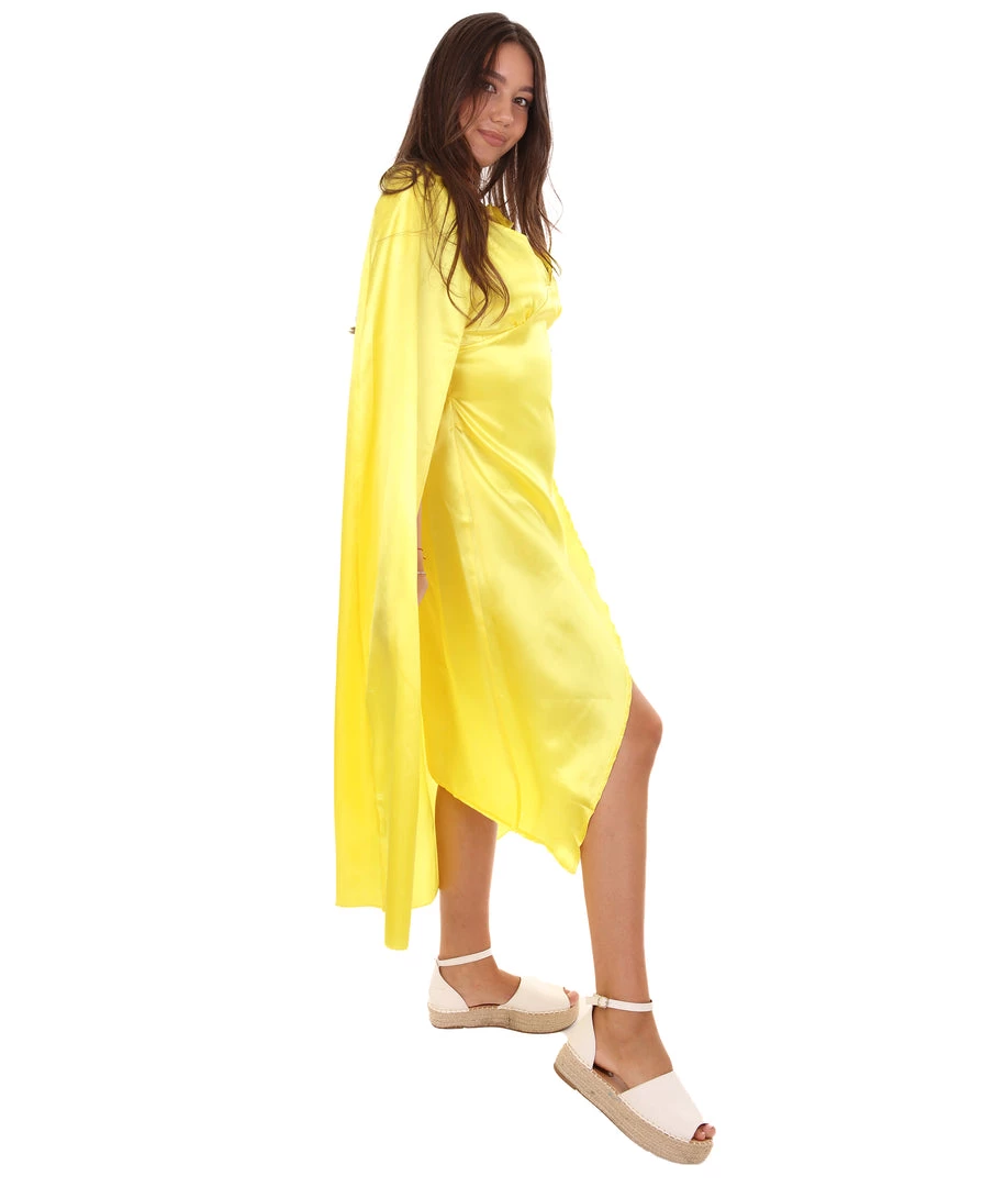 HPO Adult Women's Costume For Cosplay Game Of Thrones Dragon Queen Yellow Dress With Cloak 5 HPO Adult Women's Costume For Cosplay Game Of Thrones Dragon Queen Yellow Dress With Cloak