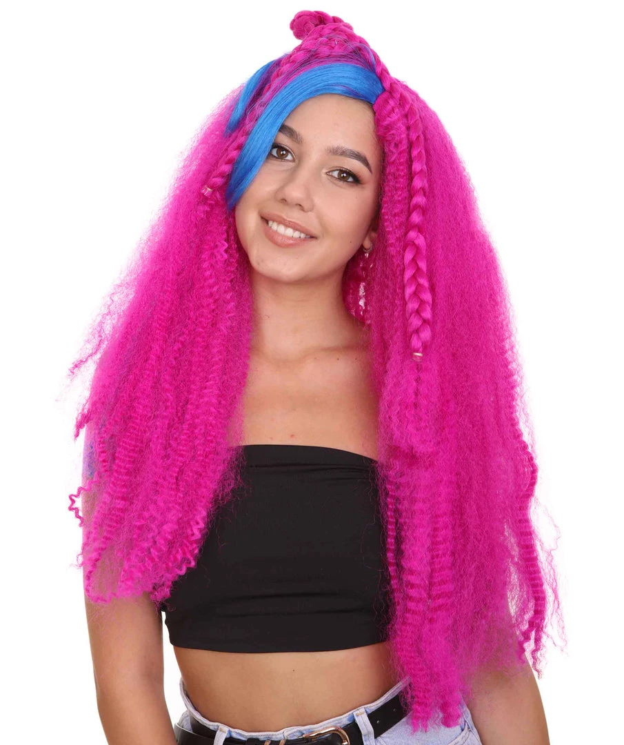 HPO Monster Womens Wig | Neon Fucasia Long Wig | Premium Breathable Capless Cap Men's 1 HPO Monster Womens Wig | Neon Fucasia Long Wig | Premium Breathable Capless Cap Men's