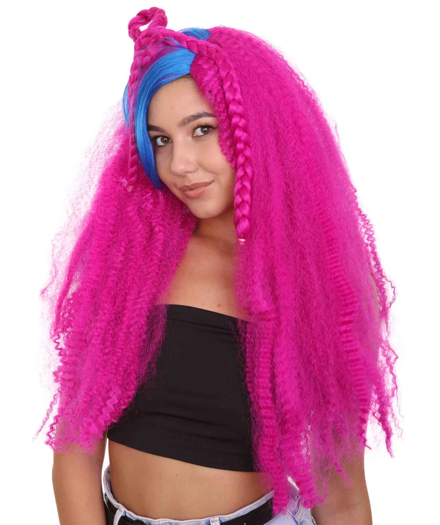 HPO Monster Womens Wig | Neon Fucasia Long Wig | Premium Breathable Capless Cap Men's 3 HPO Monster Womens Wig | Neon Fucasia Long Wig | Premium Breathable Capless Cap Men's