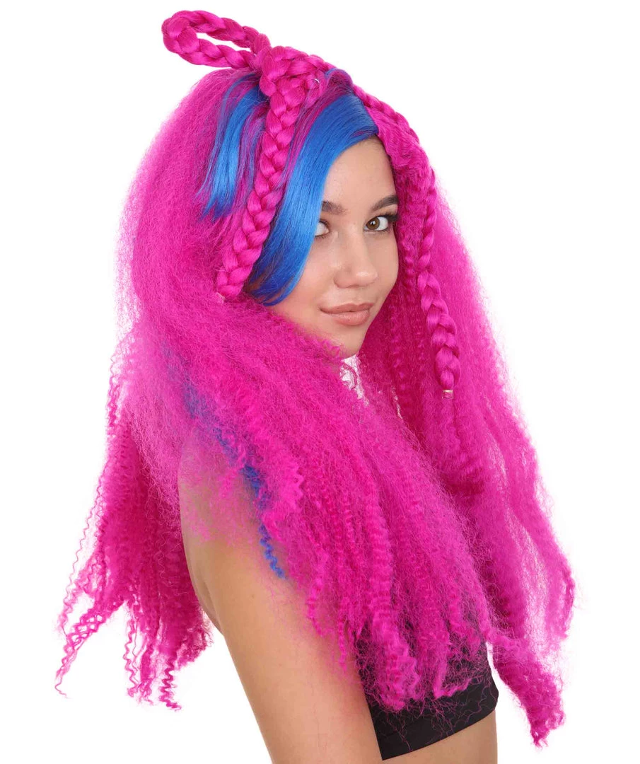 HPO Monster Womens Wig | Neon Fucasia Long Wig | Premium Breathable Capless Cap Men's 7 HPO Monster Womens Wig | Neon Fucasia Long Wig | Premium Breathable Capless Cap Men's