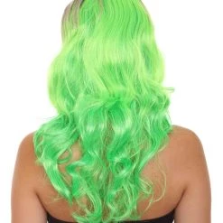 HPO Women's Long Wavy Ombre Green Womens Wig | Fancy Party Event Ready Halloween Wig | Premium Breathable Capless Cap 13 HPO Women's Long Wavy Ombre Green Womens Wig | Fancy Party Event Ready Halloween Wig | Premium Breathable Capless Cap