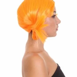 HPO Famous Braid Womens Wig | Neon Orange Braided Fancy Cosplay Halloween Wig | Premium Breathable Capless Cap Men's 11 HPO Famous Braid Womens Wig | Neon Orange Braided Fancy Cosplay Halloween Wig | Premium Breathable Capless Cap Men's