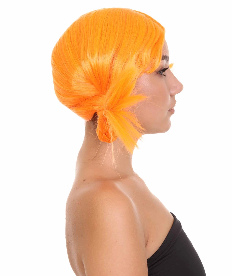 HPO Famous Braid Womens Wig | Neon Orange Braided Fancy Cosplay Halloween Wig | Premium Breathable Capless Cap Men's 4 HPO Famous Braid Womens Wig | Neon Orange Braided Fancy Cosplay Halloween Wig | Premium Breathable Capless Cap Men's