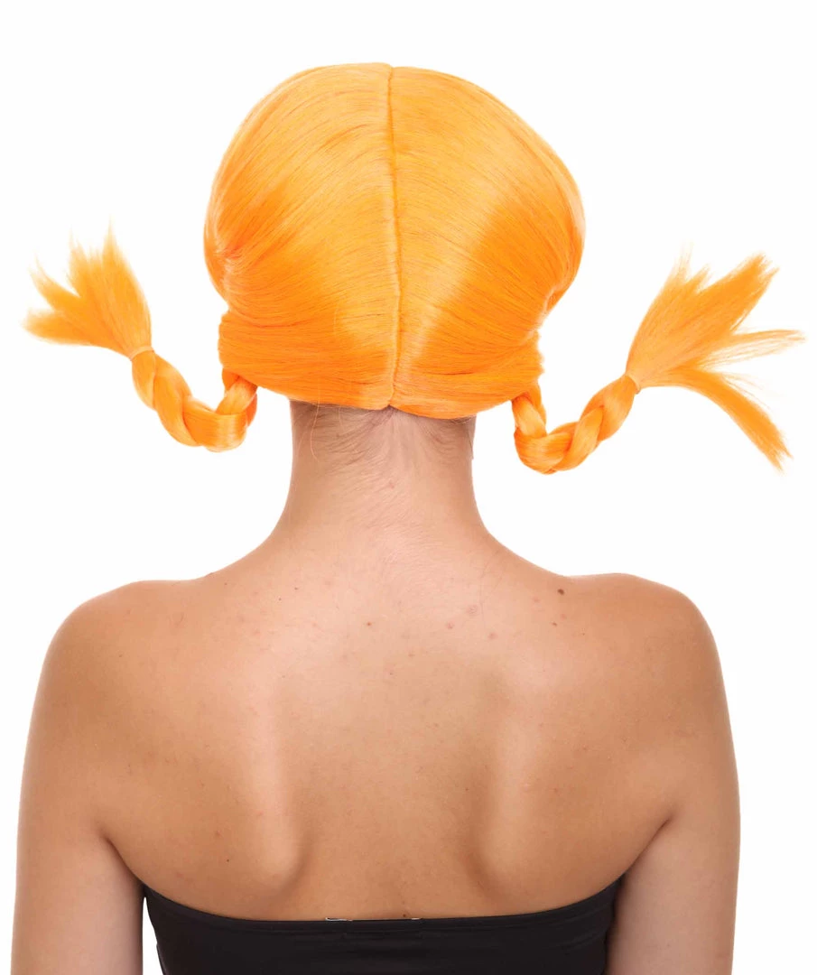 HPO Famous Braid Womens Wig | Neon Orange Braided Fancy Cosplay Halloween Wig | Premium Breathable Capless Cap Men's 3 HPO Famous Braid Womens Wig | Neon Orange Braided Fancy Cosplay Halloween Wig | Premium Breathable Capless Cap Men's