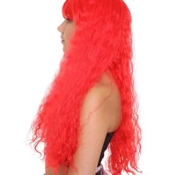 HPO Men's Red Curly Womens Wig | Long Party Ready Fancy Cosplay Halloween Wig | Premium Breathable Capless Cap 11 HPO Men's Red Curly Womens Wig | Long Party Ready Fancy Cosplay Halloween Wig | Premium Breathable Capless Cap