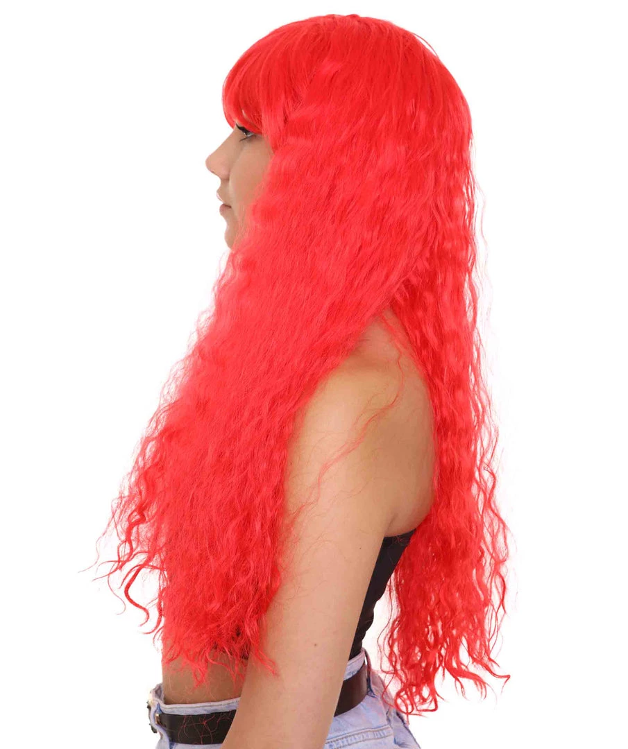 HPO Men's Red Curly Womens Wig | Long Party Ready Fancy Cosplay Halloween Wig | Premium Breathable Capless Cap 3 HPO Men's Red Curly Womens Wig | Long Party Ready Fancy Cosplay Halloween Wig | Premium Breathable Capless Cap