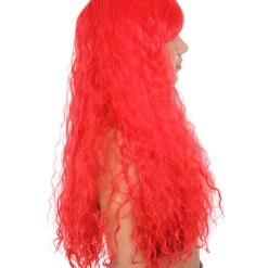HPO Men's Red Curly Womens Wig | Long Party Ready Fancy Cosplay Halloween Wig | Premium Breathable Capless Cap 13 HPO Men's Red Curly Womens Wig | Long Party Ready Fancy Cosplay Halloween Wig | Premium Breathable Capless Cap