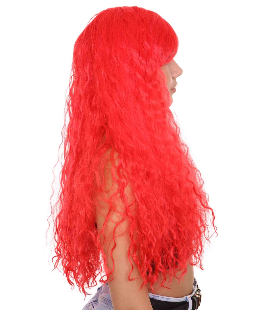 HPO Men's Red Curly Womens Wig | Long Party Ready Fancy Cosplay Halloween Wig | Premium Breathable Capless Cap 5 HPO Men's Red Curly Womens Wig | Long Party Ready Fancy Cosplay Halloween Wig | Premium Breathable Capless Cap