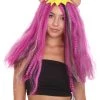 HPO Men's Monster Womens Wig | Purple Curly Long Wig | Premium Breathable Capless Cap