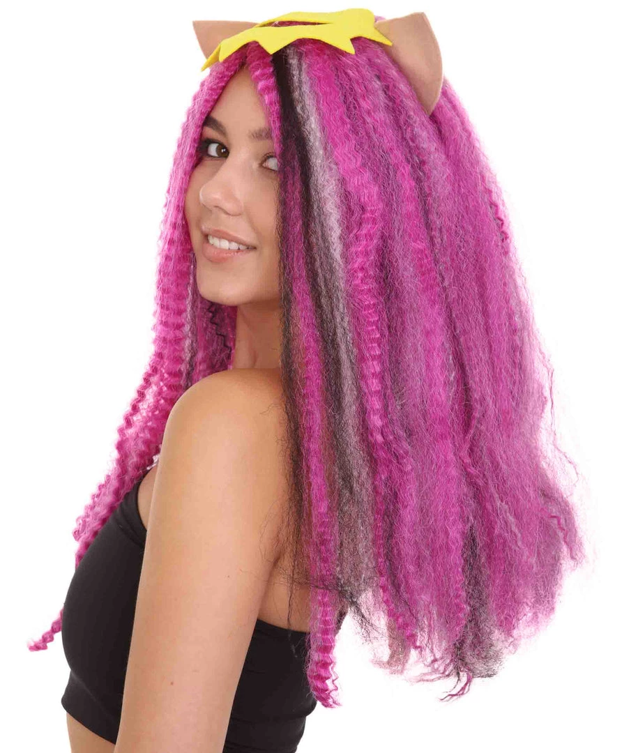 HPO Men's Monster Womens Wig | Purple Curly Long Wig | Premium Breathable Capless Cap 3 HPO Men's Monster Womens Wig | Purple Curly Long Wig | Premium Breathable Capless Cap