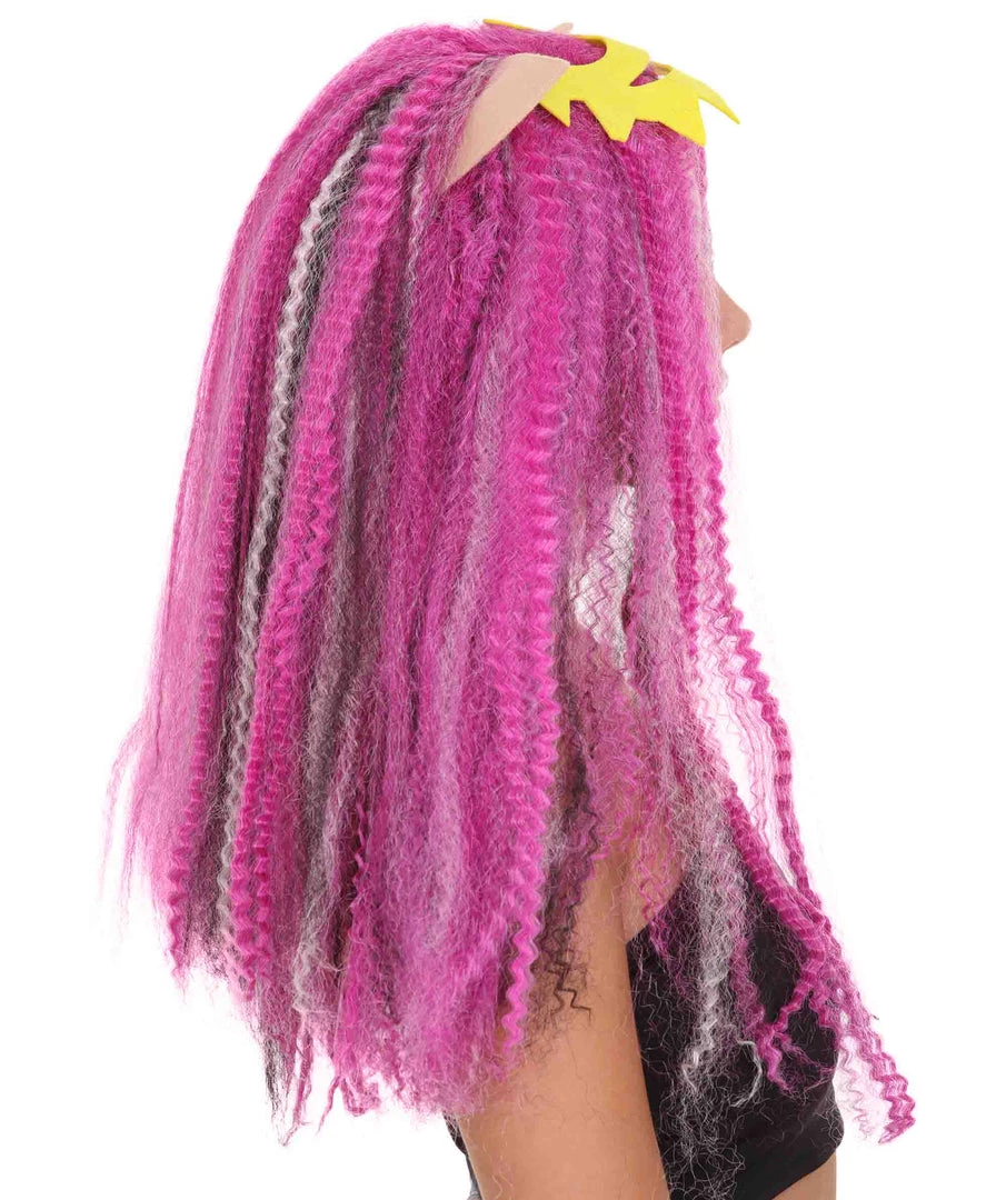 HPO Men's Monster Womens Wig | Purple Curly Long Wig | Premium Breathable Capless Cap 6 HPO Men's Monster Womens Wig | Purple Curly Long Wig | Premium Breathable Capless Cap