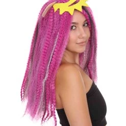 HPO Men's Monster Womens Wig | Purple Curly Long Wig | Premium Breathable Capless Cap 16 HPO Men's Monster Womens Wig | Purple Curly Long Wig | Premium Breathable Capless Cap