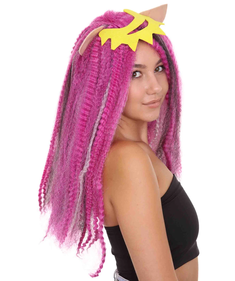 HPO Men's Monster Womens Wig | Purple Curly Long Wig | Premium Breathable Capless Cap 7 HPO Men's Monster Womens Wig | Purple Curly Long Wig | Premium Breathable Capless Cap