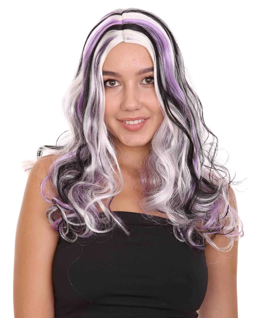HPO Men's Long Curly Purple Ombre Womens Wig | Stage Event Party Ready Colorful Wig | Premium Breathable Capless Cap 2 HPO Men's Long Curly Purple Ombre Womens Wig | Stage Event Party Ready Colorful Wig | Premium Breathable Capless Cap