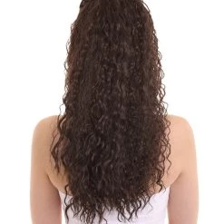 HPO Womens Adult Princess Curly Wig | Brown TV/Movie Wigs | Premium Breathable Capless Cap 11 HPO Womens Adult Princess Curly Wig | Brown TV/Movie Wigs | Premium Breathable Capless Cap