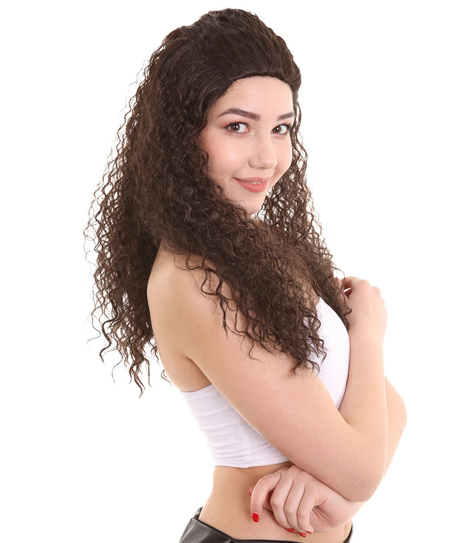 HPO Womens Adult Princess Curly Wig | Brown TV/Movie Wigs | Premium Breathable Capless Cap 5 HPO Womens Adult Princess Curly Wig | Brown TV/Movie Wigs | Premium Breathable Capless Cap