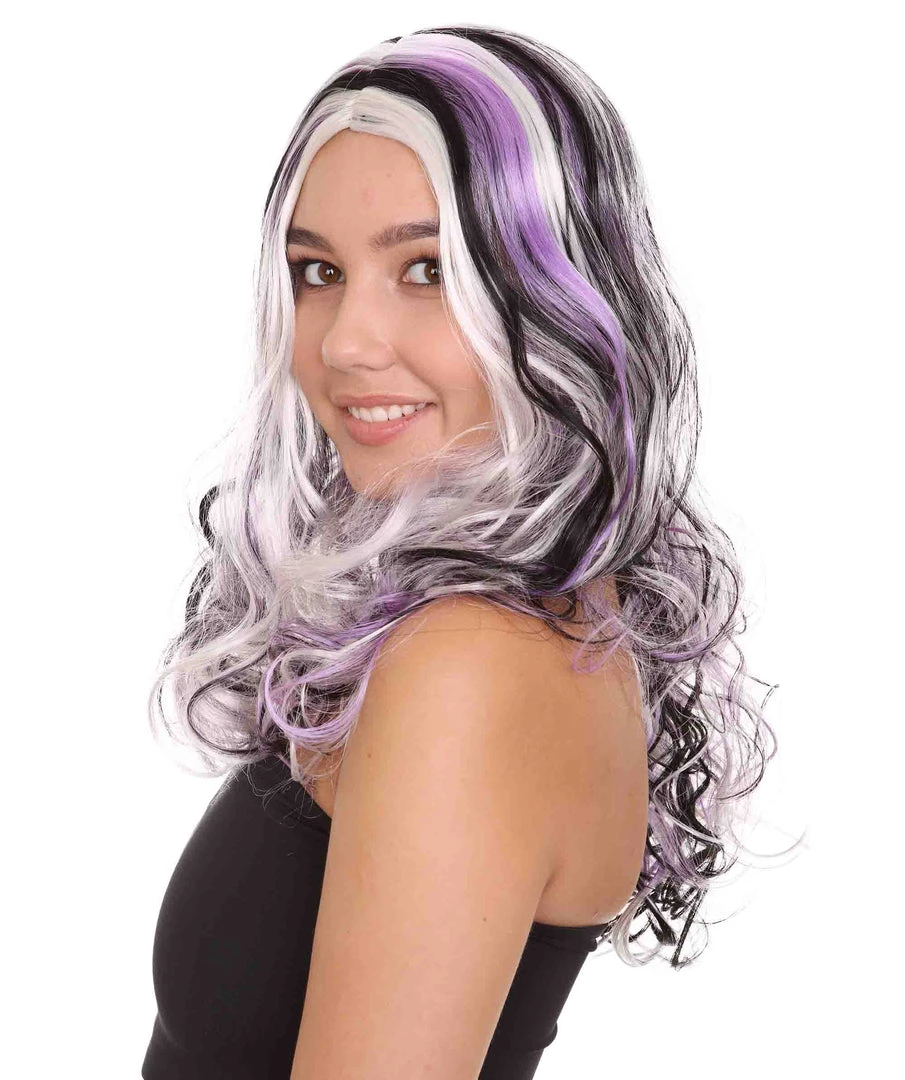 HPO Men's Long Curly Purple Ombre Womens Wig | Stage Event Party Ready Colorful Wig | Premium Breathable Capless Cap 1 HPO Men's Long Curly Purple Ombre Womens Wig | Stage Event Party Ready Colorful Wig | Premium Breathable Capless Cap