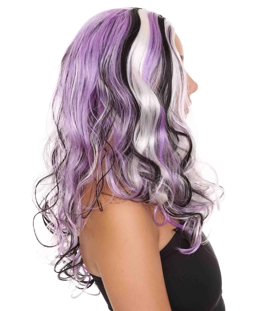 HPO Men's Long Curly Purple Ombre Womens Wig | Stage Event Party Ready Colorful Wig | Premium Breathable Capless Cap 5 HPO Men's Long Curly Purple Ombre Womens Wig | Stage Event Party Ready Colorful Wig | Premium Breathable Capless Cap