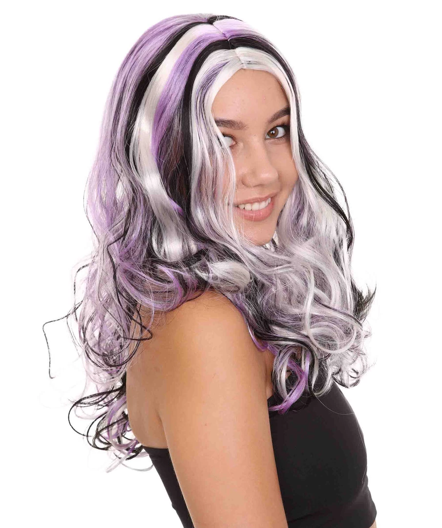 HPO Men's Long Curly Purple Ombre Womens Wig | Stage Event Party Ready Colorful Wig | Premium Breathable Capless Cap 6 HPO Men's Long Curly Purple Ombre Womens Wig | Stage Event Party Ready Colorful Wig | Premium Breathable Capless Cap