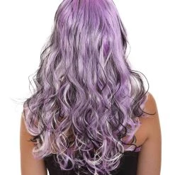 HPO Men's Long Curly Purple Ombre Womens Wig | Stage Event Party Ready Colorful Wig | Premium Breathable Capless Cap 12 HPO Men's Long Curly Purple Ombre Womens Wig | Stage Event Party Ready Colorful Wig | Premium Breathable Capless Cap