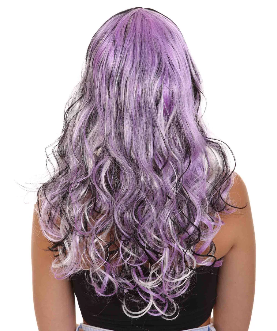 HPO Men's Long Curly Purple Ombre Womens Wig | Stage Event Party Ready Colorful Wig | Premium Breathable Capless Cap 4 HPO Men's Long Curly Purple Ombre Womens Wig | Stage Event Party Ready Colorful Wig | Premium Breathable Capless Cap