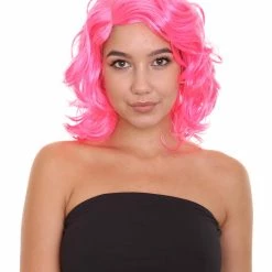 HPO Pink Pop Star Womens Wig | Party Ready Fancy Cosplay Halloween Wig | Premium Breathable Capless Cap Men's
