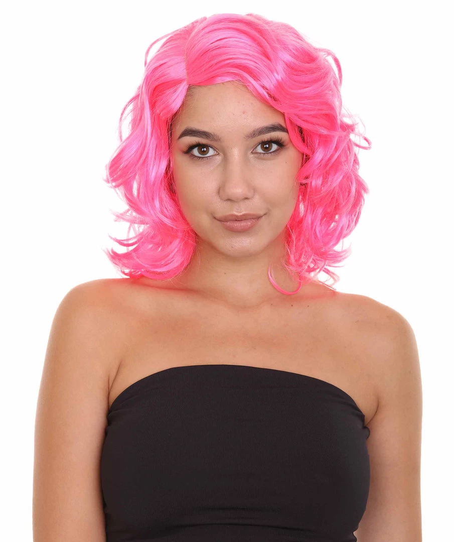 HPO Pink Pop Star Womens Wig | Party Ready Fancy Cosplay Halloween Wig | Premium Breathable Capless Cap Men's 2 HPO Pink Pop Star Womens Wig | Party Ready Fancy Cosplay Halloween Wig | Premium Breathable Capless Cap Men's