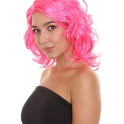 HPO Pink Pop Star Womens Wig | Party Ready Fancy Cosplay Halloween Wig | Premium Breathable Capless Cap Men's 12 HPO Pink Pop Star Womens Wig | Party Ready Fancy Cosplay Halloween Wig | Premium Breathable Capless Cap Men's