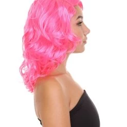 HPO Pink Pop Star Womens Wig | Party Ready Fancy Cosplay Halloween Wig | Premium Breathable Capless Cap Men's 15 HPO Pink Pop Star Womens Wig | Party Ready Fancy Cosplay Halloween Wig | Premium Breathable Capless Cap Men's