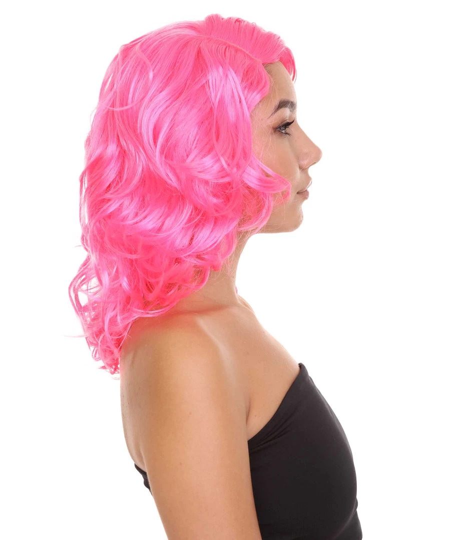 HPO Pink Pop Star Womens Wig | Party Ready Fancy Cosplay Halloween Wig | Premium Breathable Capless Cap Men's 6 HPO Pink Pop Star Womens Wig | Party Ready Fancy Cosplay Halloween Wig | Premium Breathable Capless Cap Men's