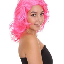 HPO Pink Pop Star Womens Wig | Party Ready Fancy Cosplay Halloween Wig | Premium Breathable Capless Cap Men's 16 HPO Pink Pop Star Womens Wig | Party Ready Fancy Cosplay Halloween Wig | Premium Breathable Capless Cap Men's